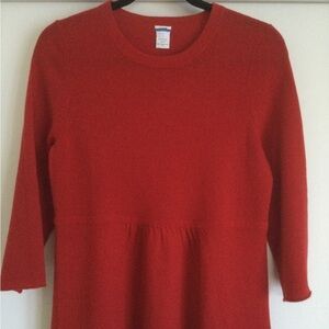 EUC J. Crew cashmere red 3/4 sleeve sweater. Size large.